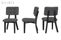 Vilinze Mir 02 Ahşap Sandalye Gri - Siyah