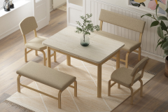 Vilinze Ege Sandalye Peri Bank Fırat Mutfak Masası Takımı - 80x120 cm