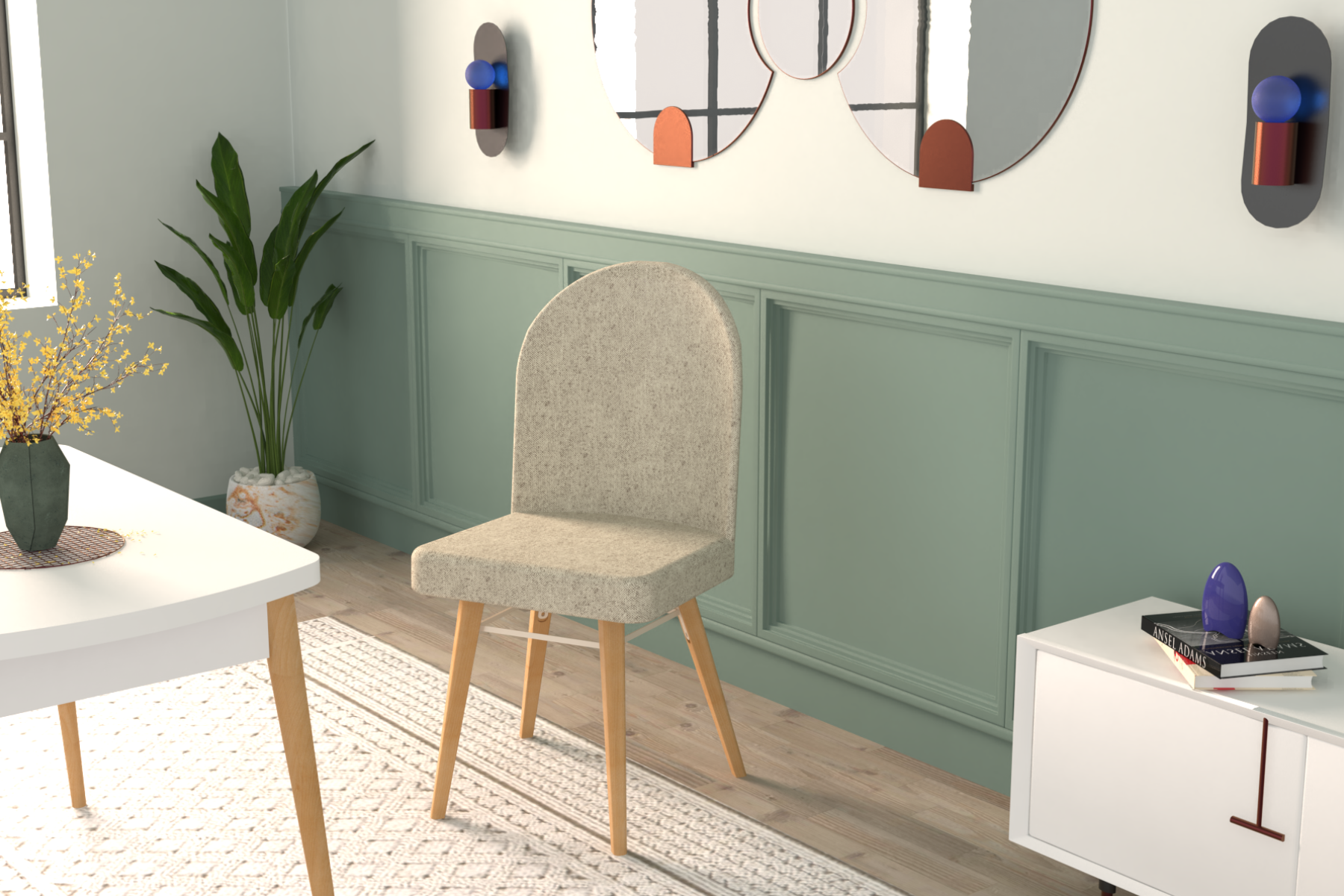 Vilinze Mara Ahşap Ayak Sigma Sandalye