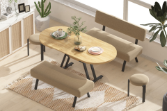 Vilinze Bolvadin Bank-Tabure Afyon Masası Takımı - 80x140 cm