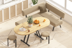 Vilinze Bolvadin Köşe Takımı-Tabure Afyon Masası Takımı - 80x140 cm