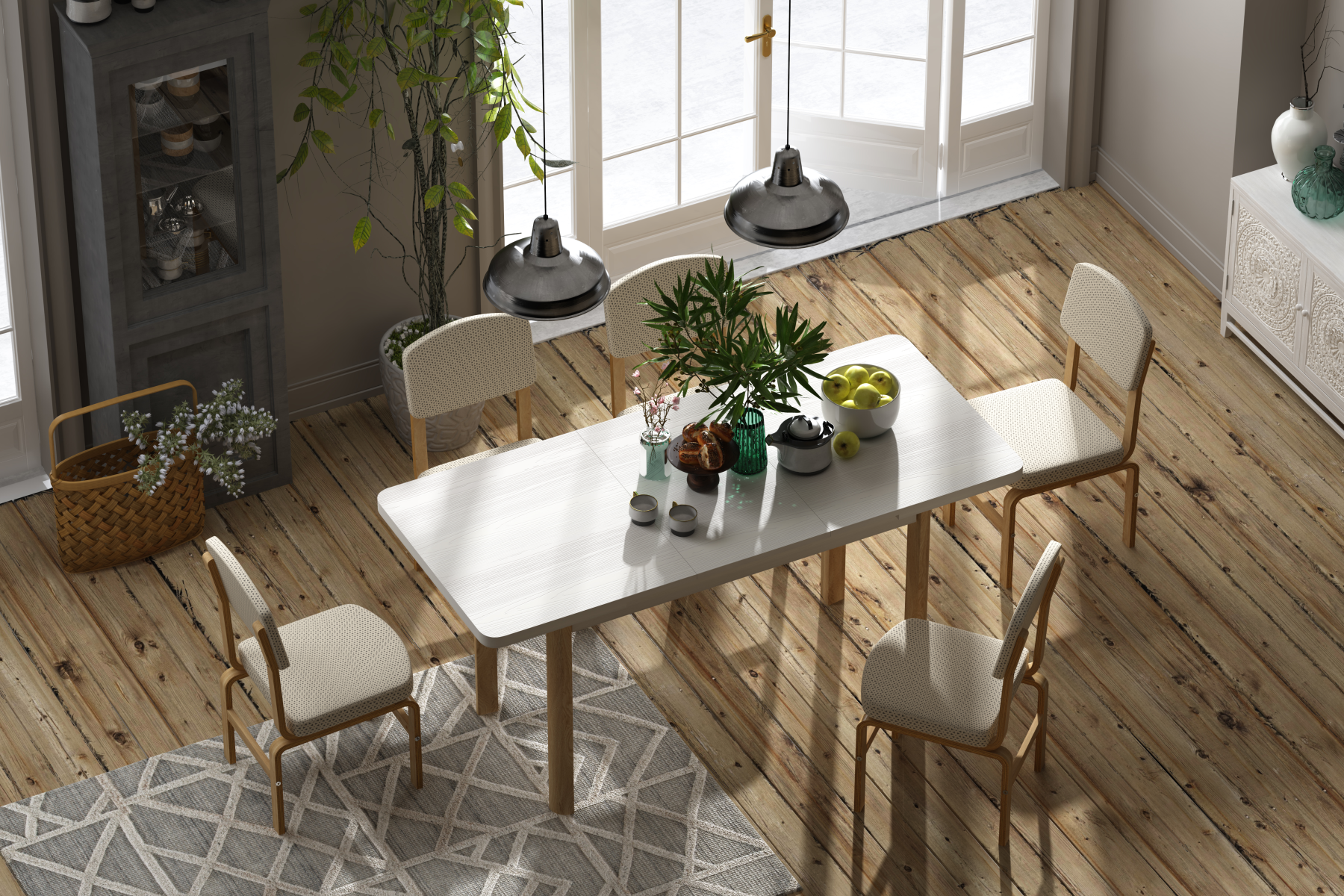 Vilinze Ege Sandalye Fırat Mutfak Masası Takımı - 80x120 cm