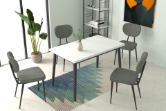 Vilinze Deniz Sandalye Avanos Ahşap Mutfak Masası Takımı - 70x120 Cm