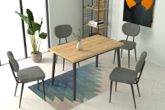 Vilinze Deniz Sandalye Avanos Ahşap Mutfak Masası Takımı - 70x120 Cm