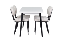 Deniz Sandalye Avanos Ahşap Mutfak Masası Takımı - 70x120 Cm Beyaz - Beyaz/Siyah