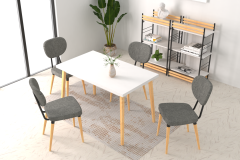 Vilinze Deniz Sandalye Avanos Ahşap Mutfak Masası Takımı - 70x120 Cm