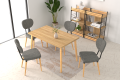 Vilinze Deniz Sandalye Avanos Ahşap Mutfak Masası Takımı - 70x120 Cm