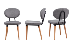 Vilinze Deniz Sandalye Avanos Ahşap Mutfak Masası Takımı - 70x120 Cm Gri - Beyaz/Naturel