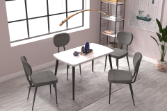 Vilinze Deniz Sandalye Argos Ahşap Mutfak Masası Takımı - 70x120 Cm