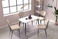 Vilinze Deniz Sandalye Argos Ahşap Mutfak Masası Takımı - 70x120 Cm