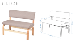 Vilinze Ege Sandalye Peri Bank Fırat Mutfak Masası Takımı - 80x120 cm Naturel - Kahverengi
