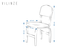 Vilinze Ege Sandalye Peri Bank Fırat Mutfak Masası Takımı - 80x120 cm Traverten/Naturel - Kahverengi
