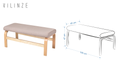 Vilinze Ege Sandalye Peri Bank Fırat Mutfak Masası Takımı - 80x120 cm Traverten/Naturel - Kahverengi