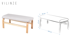 Vilinze Ege Sandalye Peri Bank Fırat Mutfak Masası Takımı - 80x120 cm Naturel - Krem