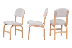 Ege Sandalye Avanos Yuvarlak Ahşap Mutfak Masası Takımı - 90x90 Cm Beyaz - Beyaz/Naturel