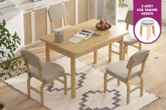 Vilinze Ege Sandalye Fırat Mutfak Masası Takımı - 80x120 cm