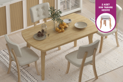 Vilinze Mir Sandalye Aras Mutfak Masası Takımı - 80x140 cm