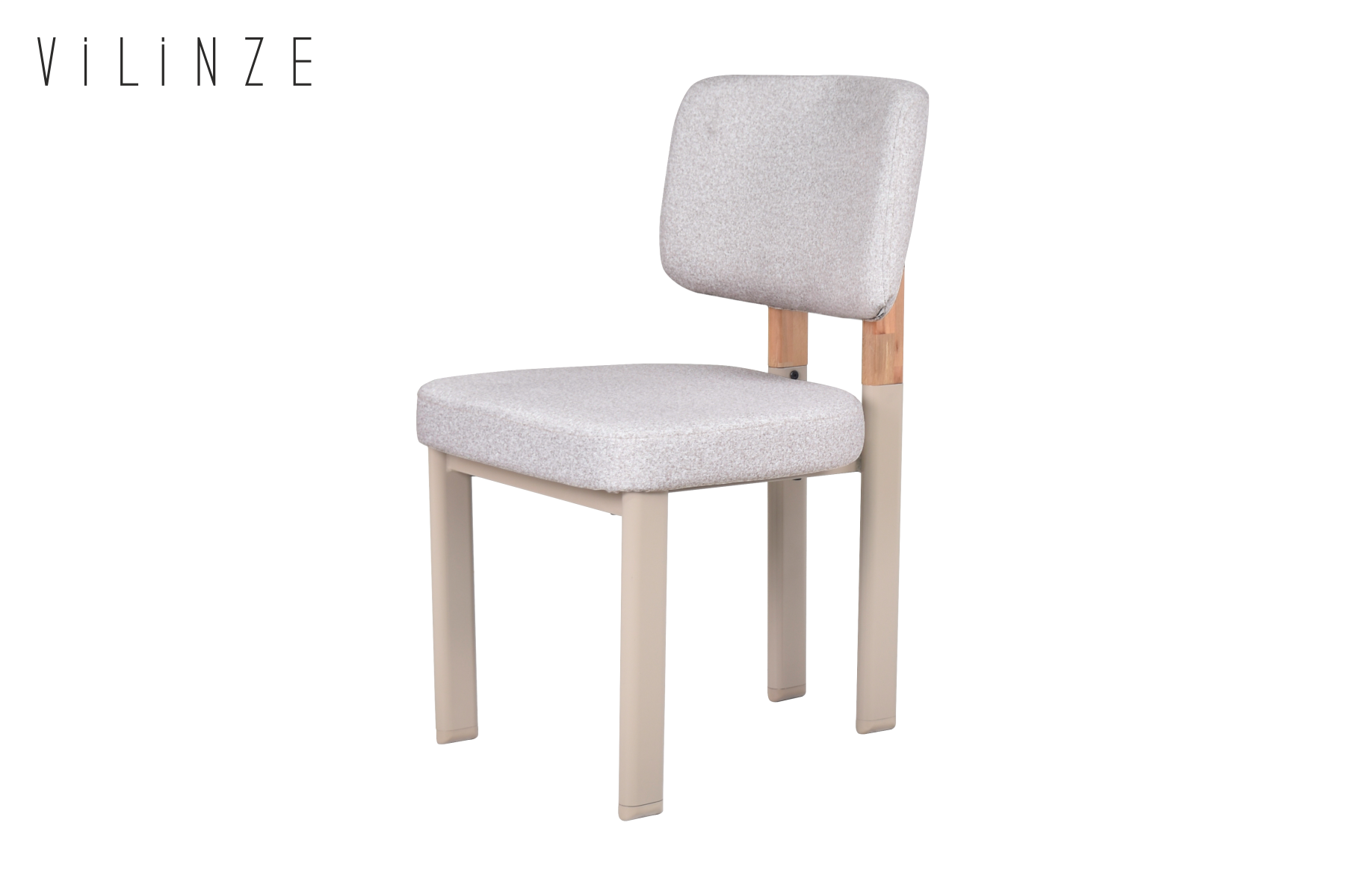 Vilinze Elvan Naturel-Metal Ayak Sandalye Vizon - Krem