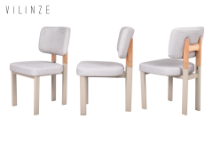 Vilinze Elvan Naturel-Metal Ayak Sandalye Vizon - Krem