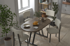 Vilinze Miray Sandalye Afyon Mutfak Masası Takımı - 80x140 cm Kestane