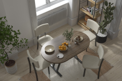 Vilinze Miray Sandalye Afyon Mutfak Masası Takımı - 80x140 cm Kestane