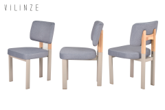 Vilinze Elvan Naturel-Metal Ayak Sandalye Vizon - Gri