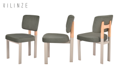 Vilinze Elvan Naturel-Metal Ayak Sandalye Vizon - Yeşil