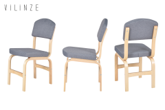 Vilinze Ege Ahşap Ayak Sandalye Naturel - Gri