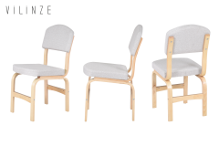 Vilinze Ege Ahşap Ayak Sandalye Naturel - Krem
