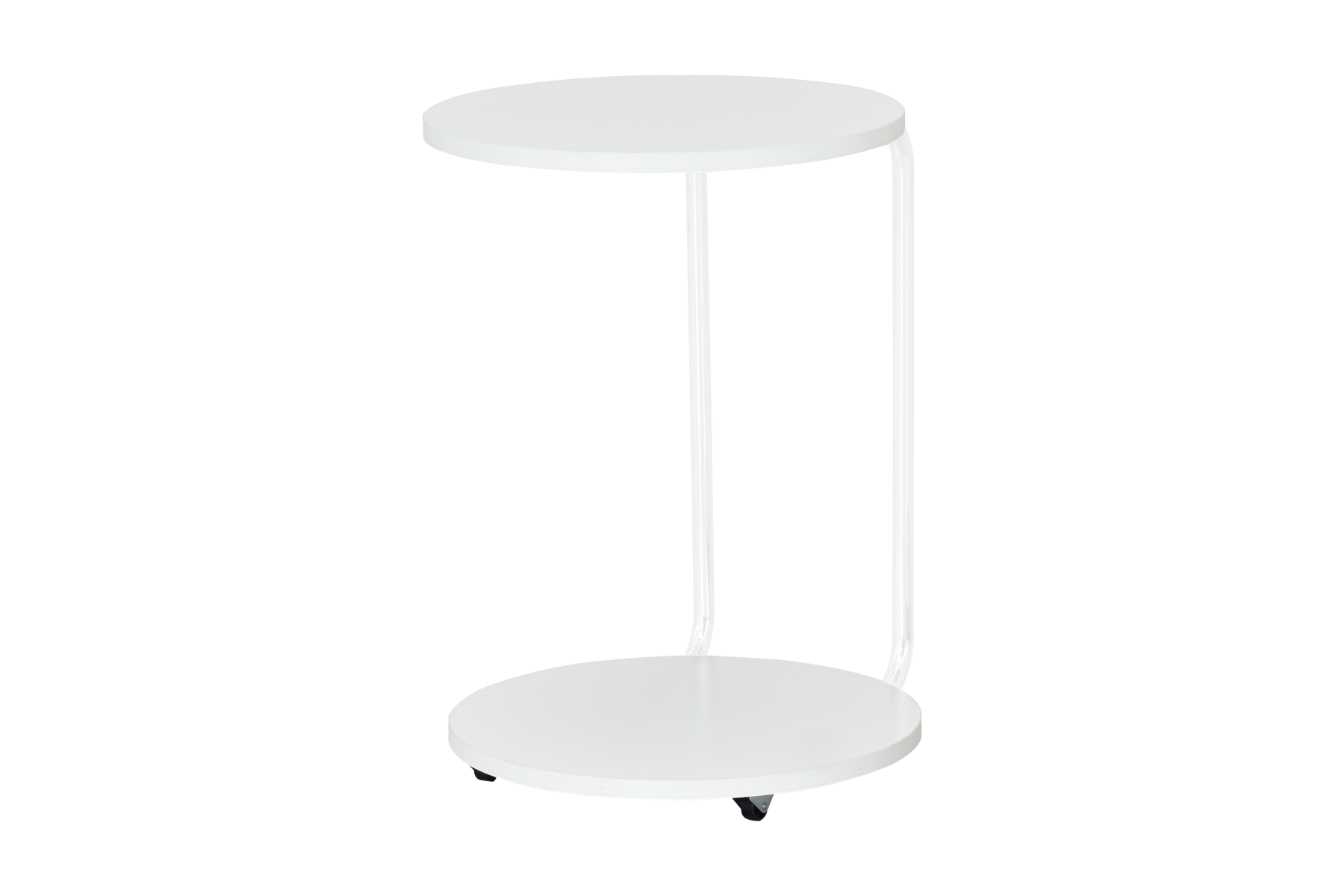 Vilinze Emr Çok Amaçlı Tekerlekli Beyaz Ayak C Sehpa Beyaz