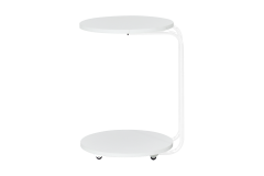 Vilinze Emr Çok Amaçlı Tekerlekli Beyaz Ayak C Sehpa Beyaz