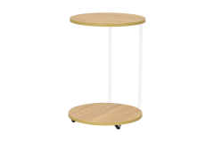 Emr Çok Amaçlı Tekerlekli Beyaz Ayak C Sehpa Naturel