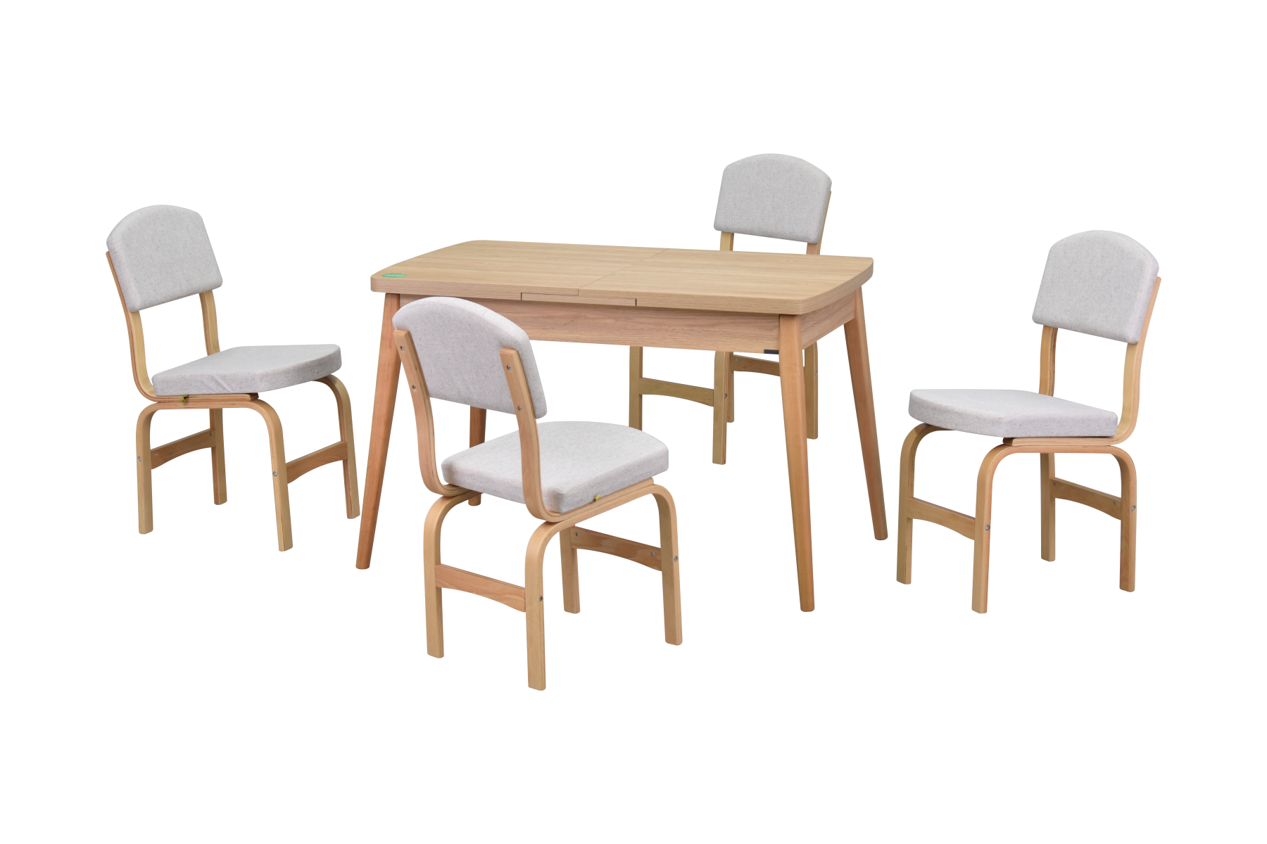 Vilinze Ege Sandalye Avanos Ahşap Açılır Mutfak Masası Takımı - 70x120+30 cm Beyaz - Naturel