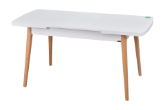 Vilinze Ege Sandalye Avanos Ahşap Açılır Mutfak Masası Takımı - 70x120+30 cm Gri - Beyaz/Naturel