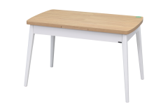 Ege Sandalye Avanos Ahşap Açılır Mutfak Masası Takımı - 70x120+30 cm Beyaz - Naturel/Beyaz