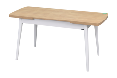 Ege Sandalye Avanos Ahşap Açılır Mutfak Masası Takımı - 70x120+30 cm Beyaz - Naturel/Beyaz