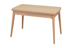 Vilinze Eames Sandalye Avanos Ahşap Mutfak Masası Takımı - 70x120+30 cm Beyaz - Naturel