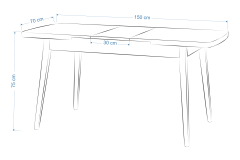 Vilinze Eames Sandalye Avanos Ahşap Mutfak Masası Takımı - 70x120+30 cm Beyaz - Naturel