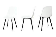 Eames Sandalye Avanos Ahşap Mutfak Masası Takımı - 70x120+30 cm Beyaz - Beyaz/Siyah
