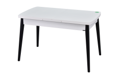 Eames Sandalye Avanos Ahşap Mutfak Masası Takımı - 70x120+30 cm Beyaz - Beyaz/Siyah