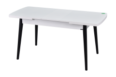 Eames Sandalye Avanos Ahşap Mutfak Masası Takımı - 70x120+30 cm Beyaz - Beyaz/Siyah