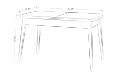 Vilinze Eames Sandalye Avanos Ahşap Mutfak Masası Takımı - 70x120+30 cm Siyah - Beyaz/Siyah