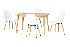 Vilinze Eames Sandalye Avanos Ahşap Naturel Mutfak Masası Takımı - 70x120 cm