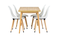 Vilinze Eames Sandalye Avanos Ahşap Naturel Mutfak Masası Takımı - 70x120 cm