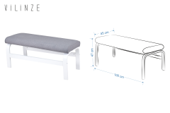 Vilinze Ege Sandalye Peri Bank Fırat Mutfak Masası Takımı - 80x120 cm Gri - Beyaz