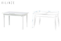 Vilinze Ege Sandalye Peri Bank Fırat Mutfak Masası Takımı - 80x120 cm Gri - Beyaz