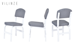 Vilinze Ege Sandalye Fırat Mutfak Masası Takımı - 80x120 cm Gri - Beyaz