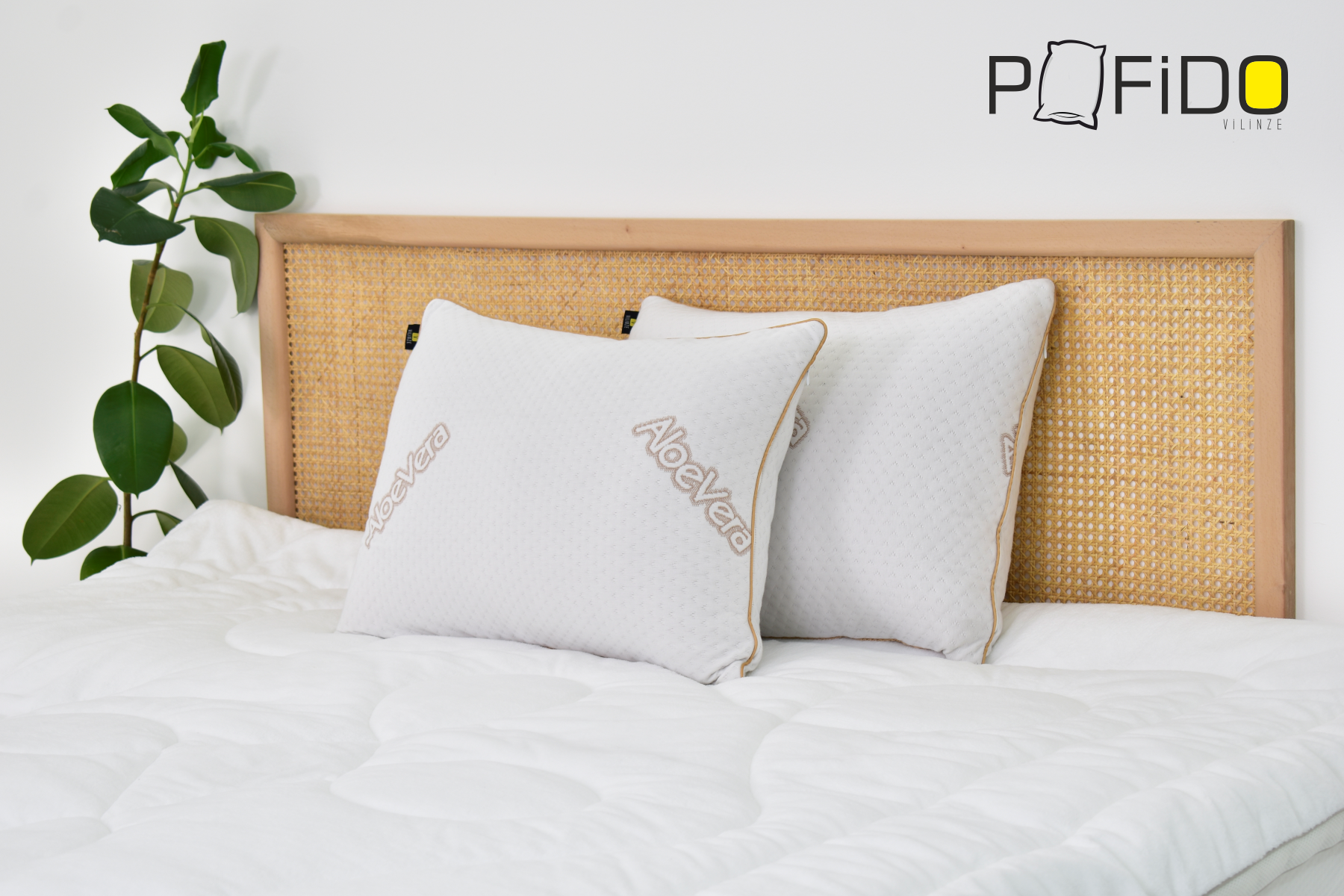 Vilinze Pofido Aleovera Yastık Fermuarlı Yıkanabilir Yoğun Dolgulu 1000 Gr - 50x70 cm (2 Adet)