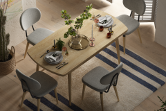 Vilinze Akdeniz Sandalye Golf Mutfak Masası Takımı - 70x120 cm