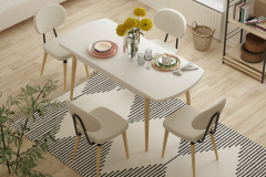 Vilinze Akdeniz Sandalye Golf Mutfak Masası Takımı - 70x120 cm